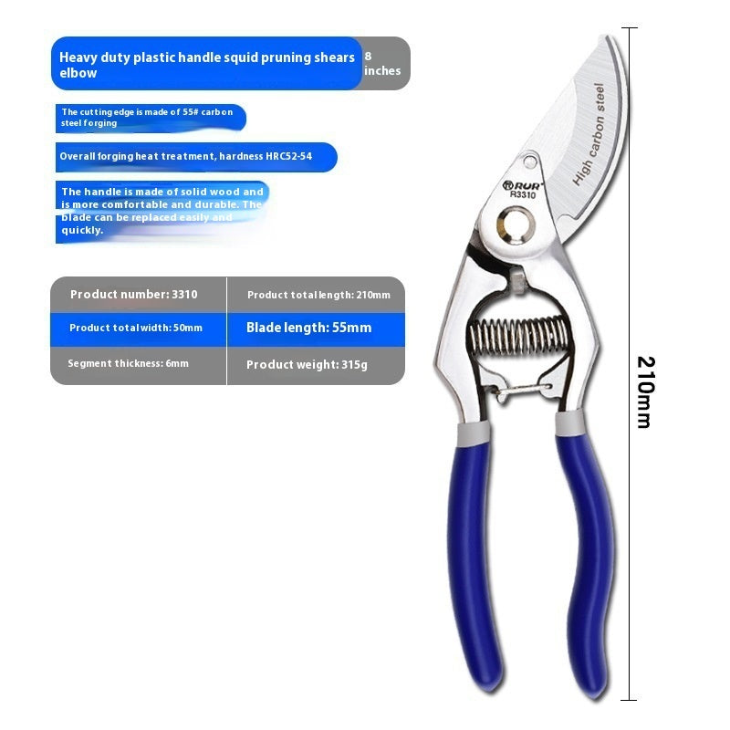 Heavy-Duty Garden Pruning Shears – 8" & 10" Straight & Elbow Clippers