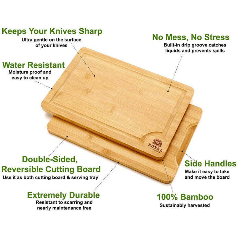Wood Cutting Board Three-Piece Set Bamboo