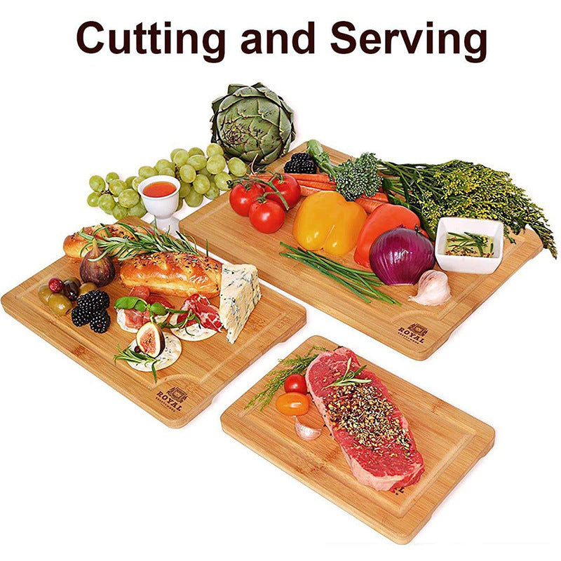 Wood Cutting Board Three-Piece Set Bamboo