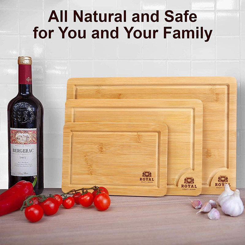 Wood Cutting Board Three-Piece Set Bamboo