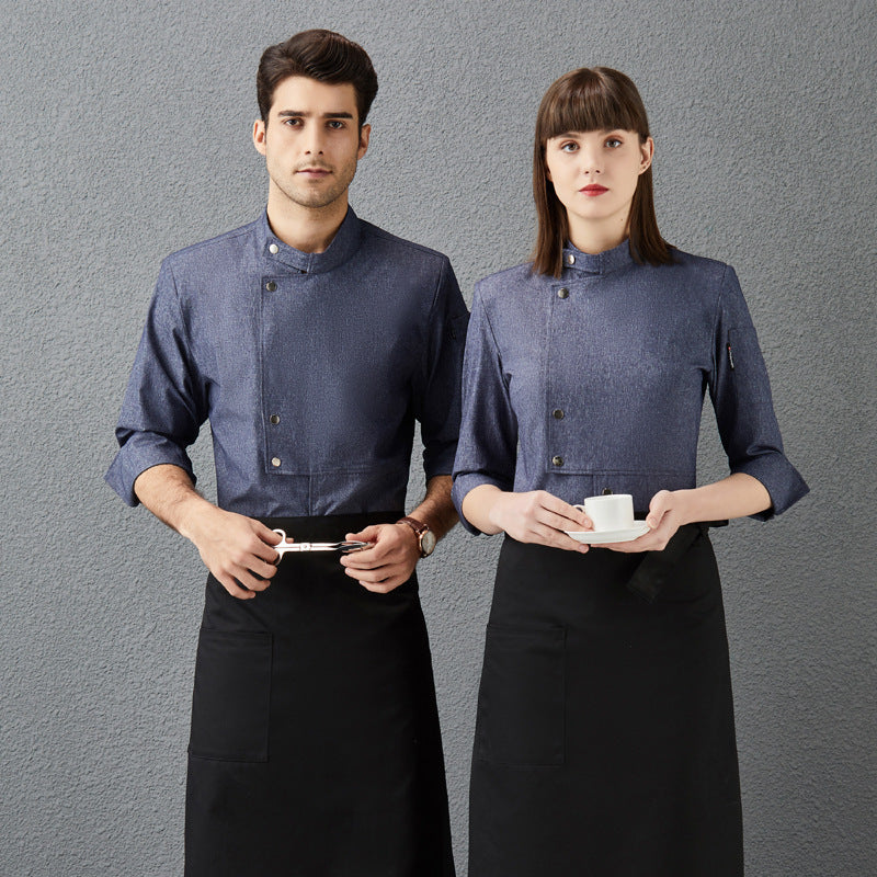 Three-Quarter Sleeve Chef Suit – Moisture-Wicking Unisex Kitchen Uniform