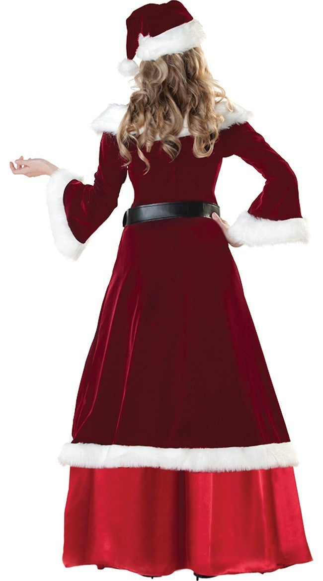 Santa Claus Couples Costume Set – Velvet Christmas Party Outfit for Men & Women