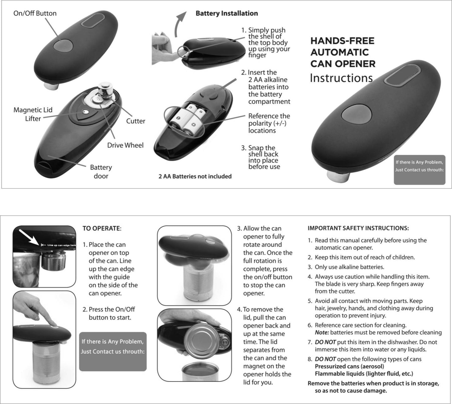 Electric Can Opener Automatic Jar Bottle Can Machine One Touch Portable Kitchen Hand Tool Gadgets