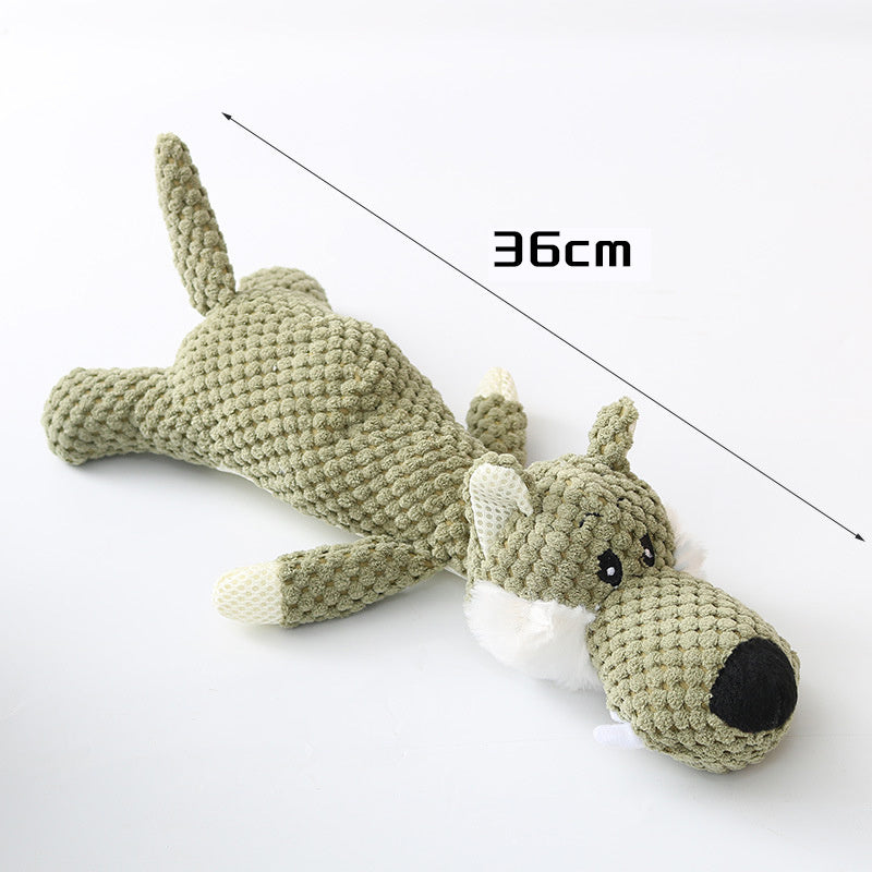 Plush Squeaky Dog Toy – Elephant, Lion & Wolf Designs