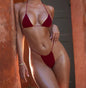 New Lace-up Bikini Sexy Solid Color Split Ladies Swimsuit