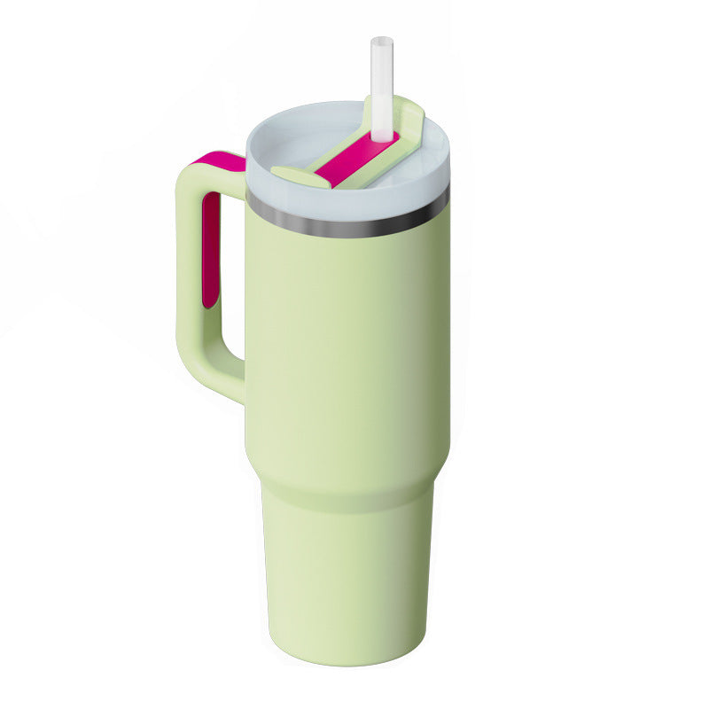 40 Oz Tumbler With Handle Straw Insulated, Stainless Steel Spill Proof Vacuum Coffee Cup Tumbler With Lid Tapered Mug Gifts Suitable For Car Gym Office Travel