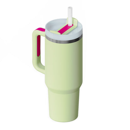 40 Oz Tumbler With Handle Straw Insulated, Stainless Steel Spill Proof Vacuum Coffee Cup Tumbler With Lid Tapered Mug Gifts Suitable For Car Gym Office Travel