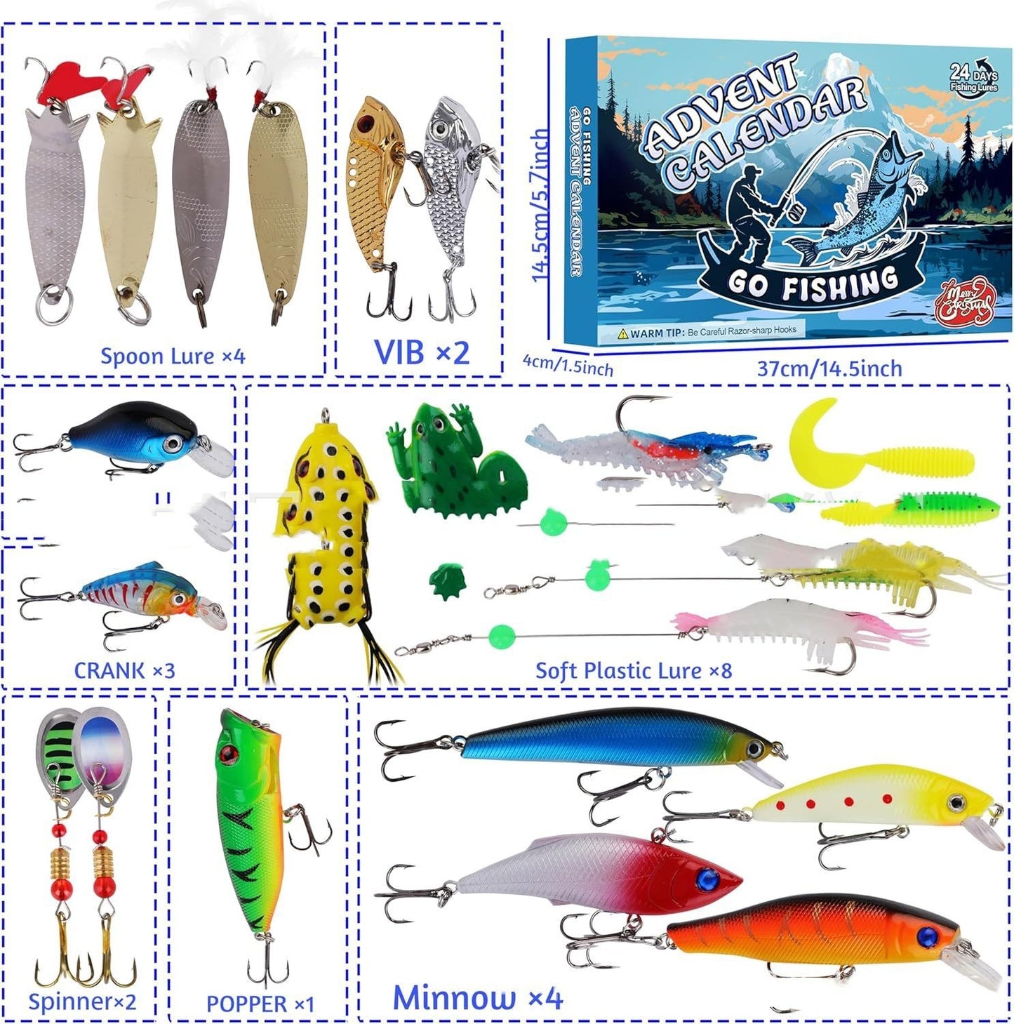 Christmas Advent Calendar Fishing Gear Set