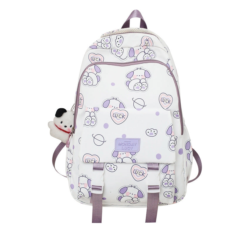 Cute Cartoon Printed Backpack Large Capacity Schoolbag