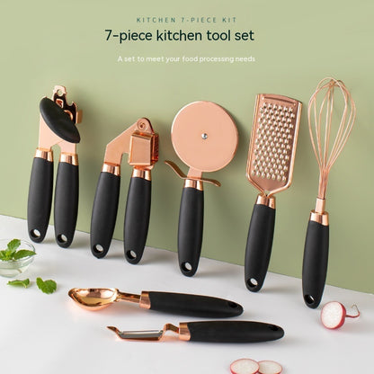 Kitchen Household Peeler Gadget Copper Plating 7 Piece Set