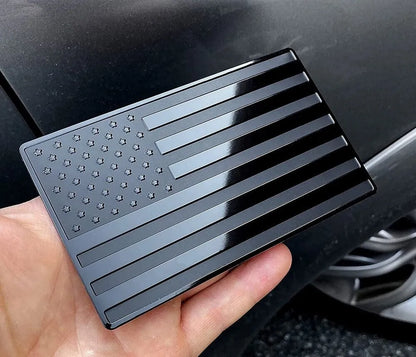 2PCS Metal USA Flag Sticker American Car Truck Decal Emblem Black