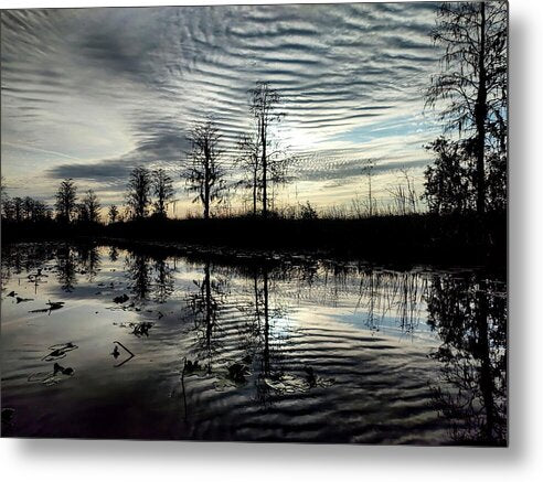 Sunrise silhouette reflection  1 - Metal Print