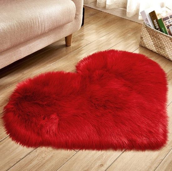 Plush Heart Shaped Carpet Non-Slip Fluffy Rug Floor Carpets For Living Room Home Decor