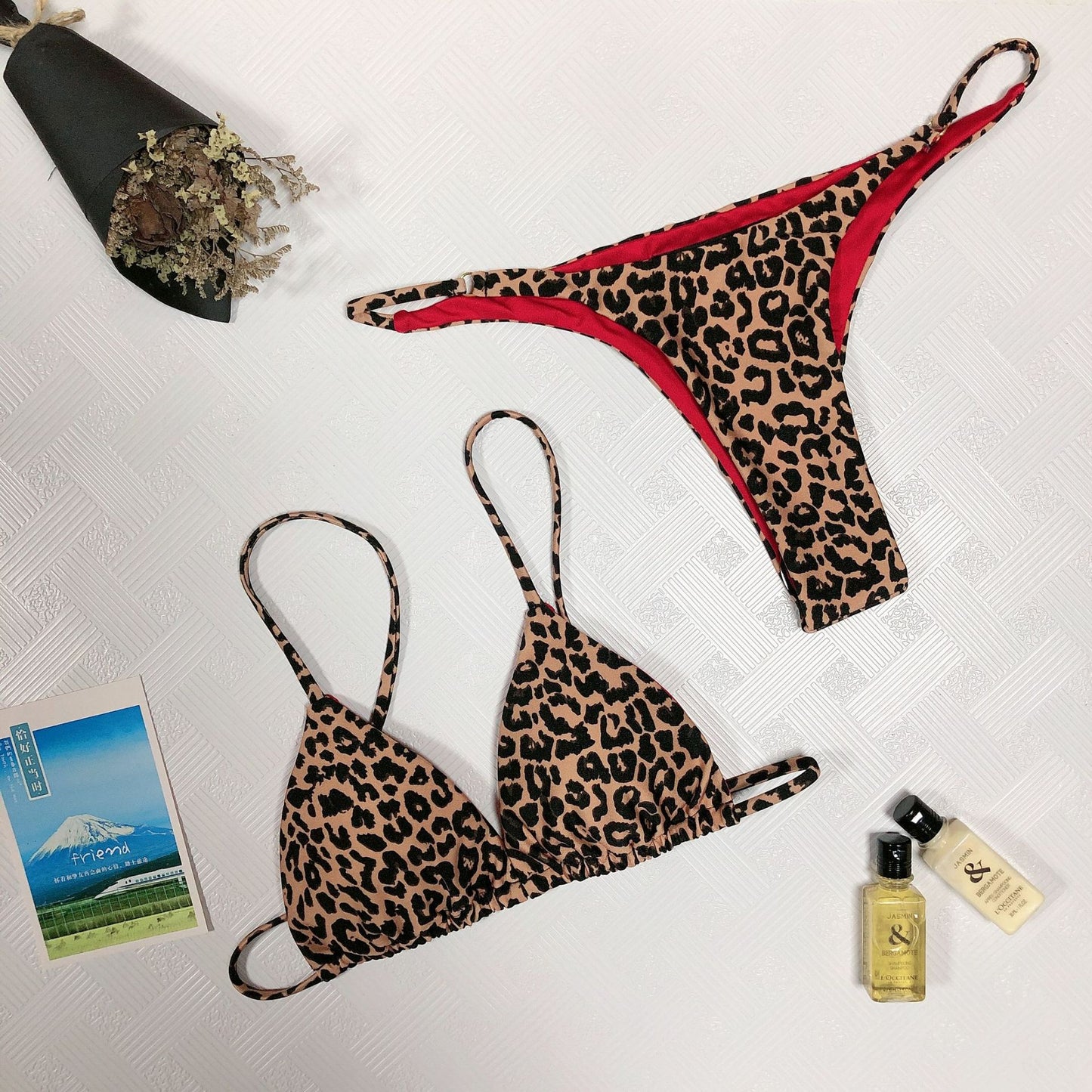 Leopard Print Swimwear Swimsuit Bikini