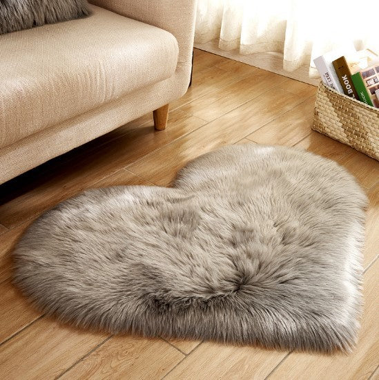Plush Heart Shaped Carpet Non-Slip Fluffy Rug Floor Carpets For Living Room Home Decor