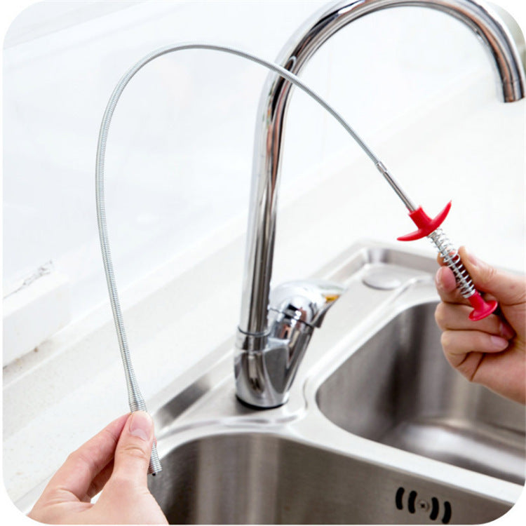 60CM Sewer Spring Pipe Dredging Tool Household Hair Cleaner Drain Clog Remover Cleaning Tools Household For Kitchen Sink Kitchen Gadgets