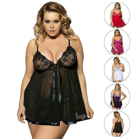 Women Sexy Lingerie Big Code 6XL  Sleepwear Nightgown