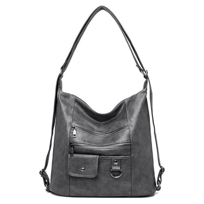 Soft leather diagonal shoulder bag