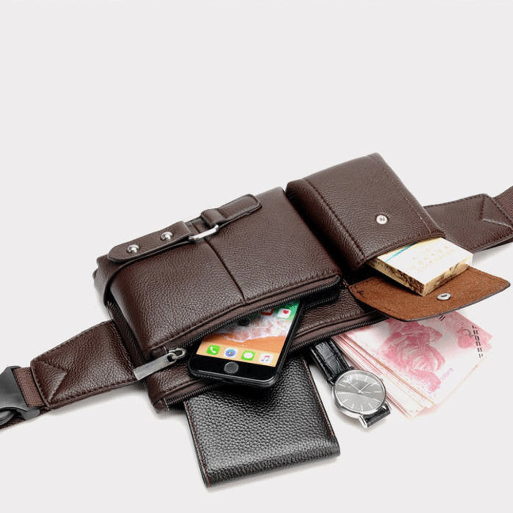 Men's Belt Bag Classic Solid Color Waist Bag Outdoor Leisure Travel Fanny Pack Purse