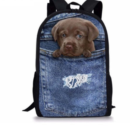 Cat Backpack Cute 3D Animal Denim Backpacks for Children Boys Girls Casual Kids School Bag Mochila Travel Backpack
