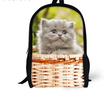 Cat Backpack Cute 3D Animal Denim Backpacks for Children Boys Girls Casual Kids School Bag Mochila Travel Backpack