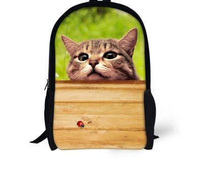 Cat Backpack Cute 3D Animal Denim Backpacks for Children Boys Girls Casual Kids School Bag Mochila Travel Backpack