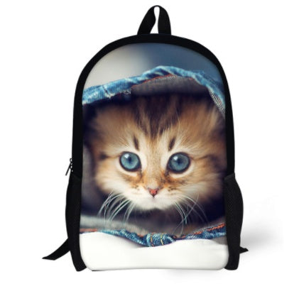Cat Backpack Cute 3D Animal Denim Backpacks for Children Boys Girls Casual Kids School Bag Mochila Travel Backpack