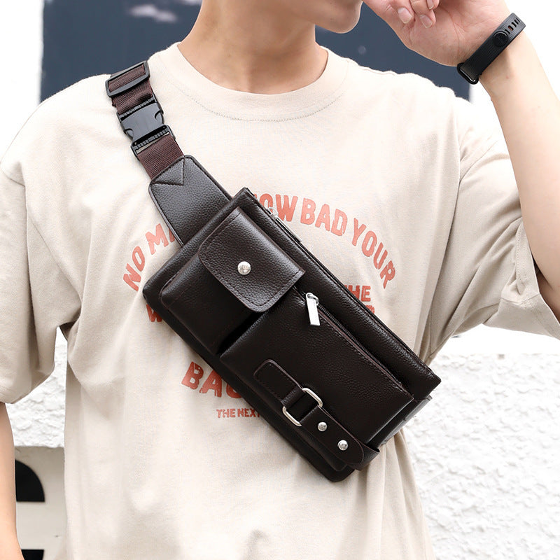 Men's Belt Bag Classic Solid Color Waist Bag Outdoor Leisure Travel Fanny Pack Purse