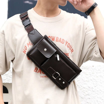 Men's Belt Bag Classic Solid Color Waist Bag Outdoor Leisure Travel Fanny Pack Purse
