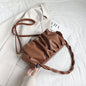 Trendy Double Strap Shoulder Bags For Women Pleated Crossbody Bags Designer Fashion Purses And Handbags