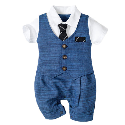 Summer New Baby Boy Jumpsuit Boys Gentleman Baby Children's Clothing