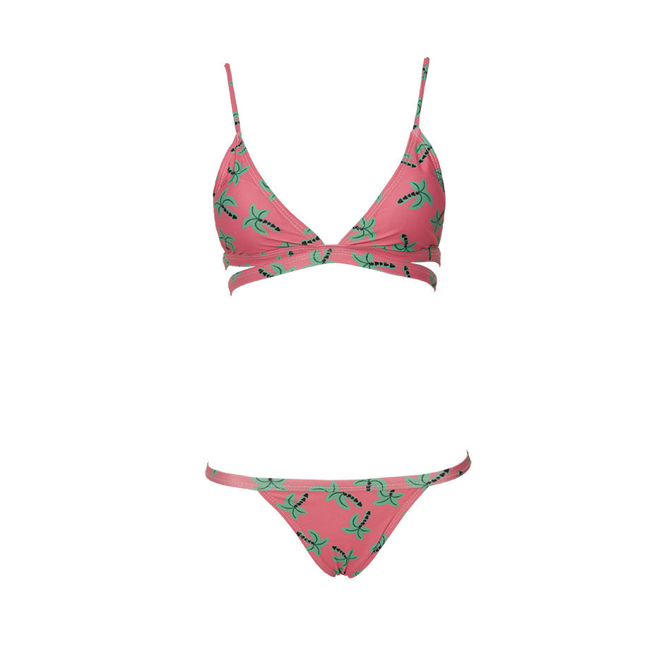 Palm Print Bikini Swimsuit