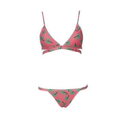 Palm Print Bikini Swimsuit