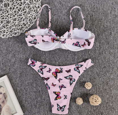 Bikini Sexy Butterfly Print Bikini High Quality Swimsuit Women