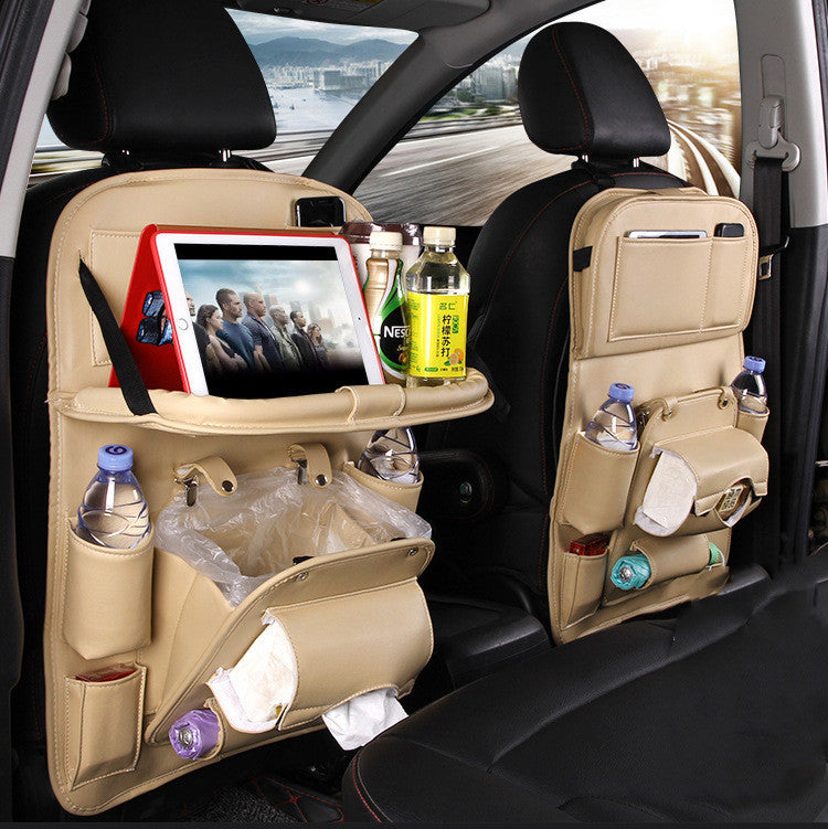 Car Storage Bag Multifunction Seat Back Tray Hanging Bag Waterproof Car Organizer Automotive Interior Accessories