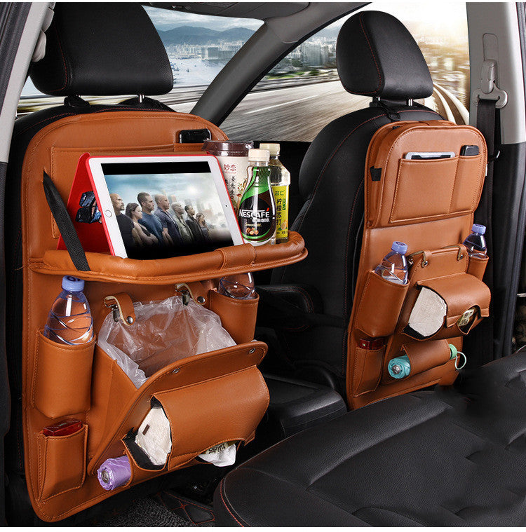 Car Storage Bag Multifunction Seat Back Tray Hanging Bag Waterproof Car Organizer Automotive Interior Accessories