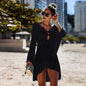Lace-Up Beach Long Skirt Bikini Sunscreen Blouse