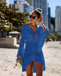 Lace-Up Beach Long Skirt Bikini Sunscreen Blouse