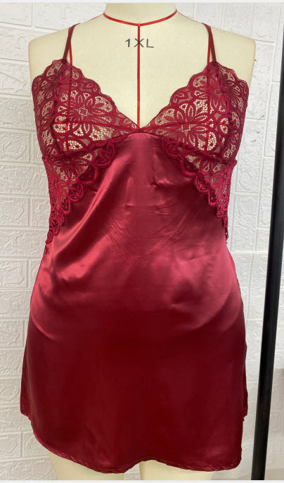 Woman Sexy Plus Size Suspender Skirt, Sexy Nightdress Teddy Lingerie
