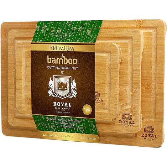 Wood Cutting Board Three-Piece Set Bamboo