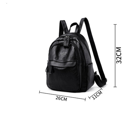 Versatile Soft Leather Bag Simple Fashion Backpack