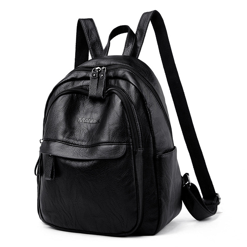 Versatile Soft Leather Bag Simple Fashion Backpack
