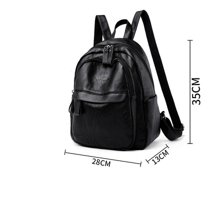 Versatile Soft Leather Bag Simple Fashion Backpack