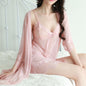 Sexy Lingerie Female Small  Perspective Sexy Lace Sling Passionate Clothing Small Breasts Large Size Three-piece Nightdress