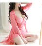 Sexy Lingerie Female Small  Perspective Sexy Lace Sling Passionate Clothing Small Breasts Large Size Three-piece Nightdress