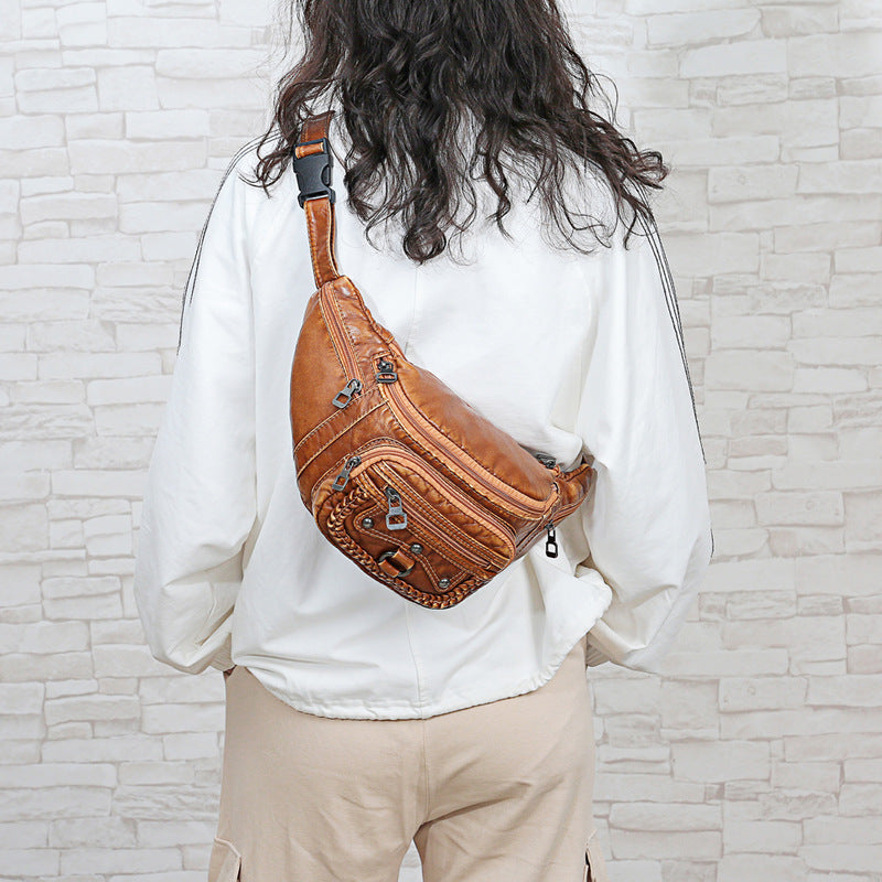 Fashion Rivets Women Belt Waist Bag Designer Fanny Pack Soft Simple Female Phone Pockets Bags Branded Chest Bag Sac