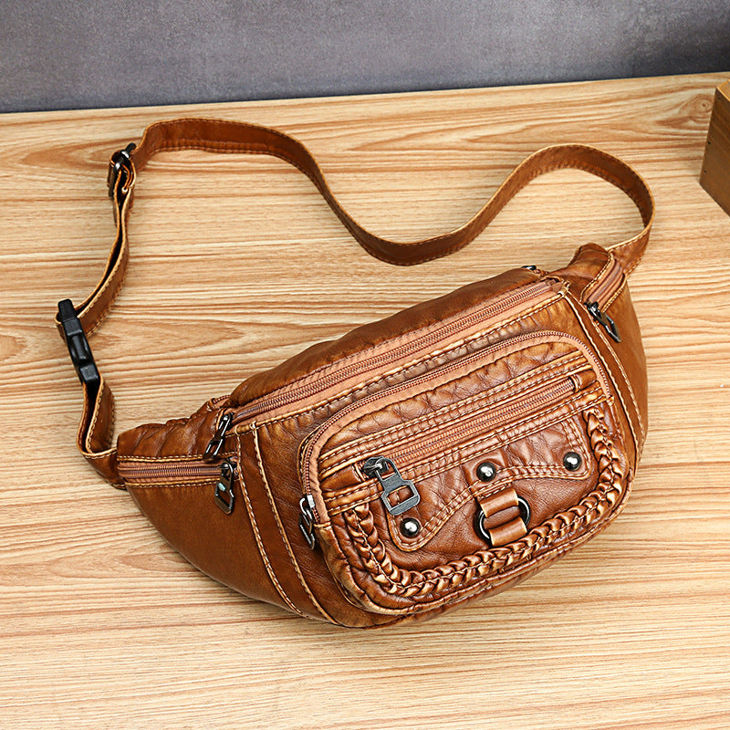 Fashion Rivets Women Belt Waist Bag Designer Fanny Pack Soft Simple Female Phone Pockets Bags Branded Chest Bag Sac
