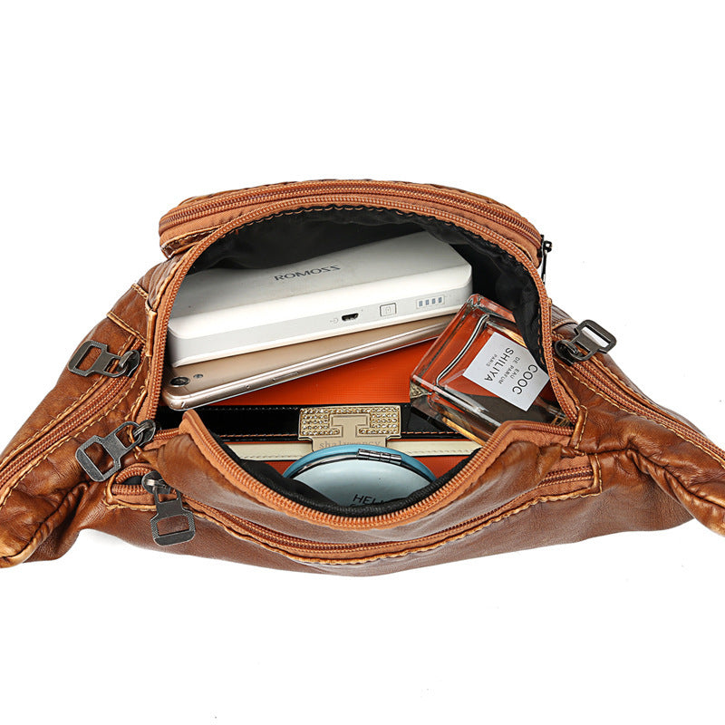 Fashion Rivets Women Belt Waist Bag Designer Fanny Pack Soft Simple Female Phone Pockets Bags Branded Chest Bag Sac