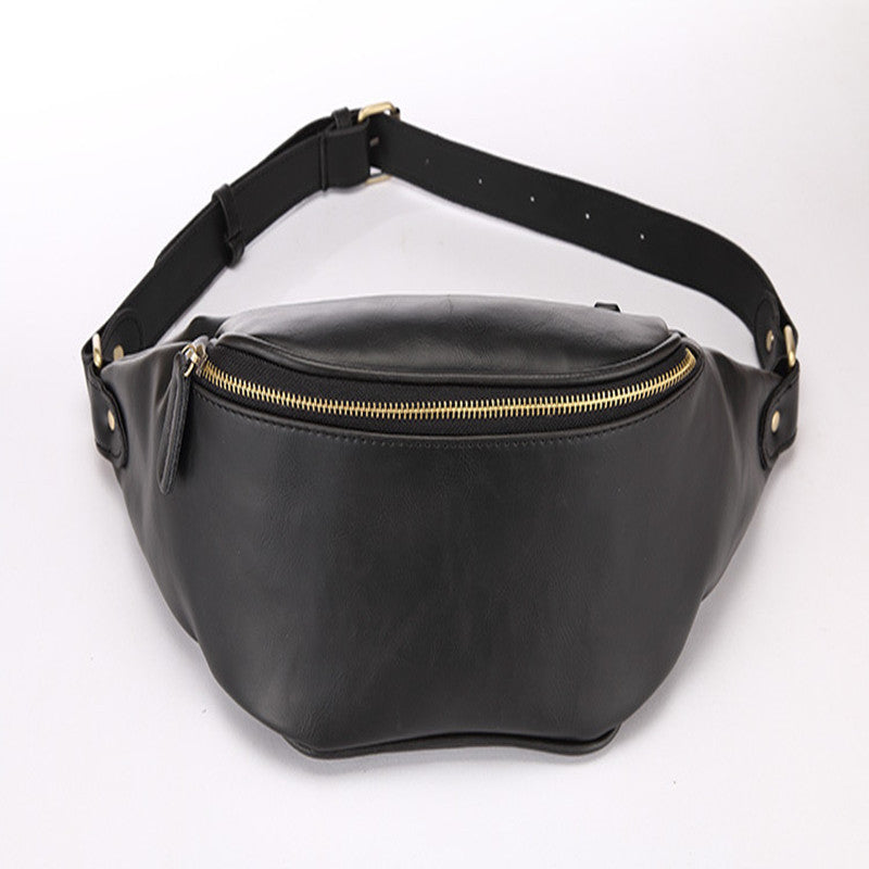 Retro Men's Waist Bag Crazy Horse Crossbody Bag