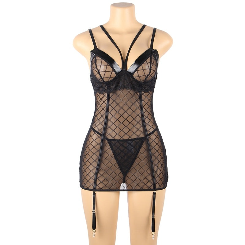 Comeondear Lace Gartered Mesh Erotische Lingerie